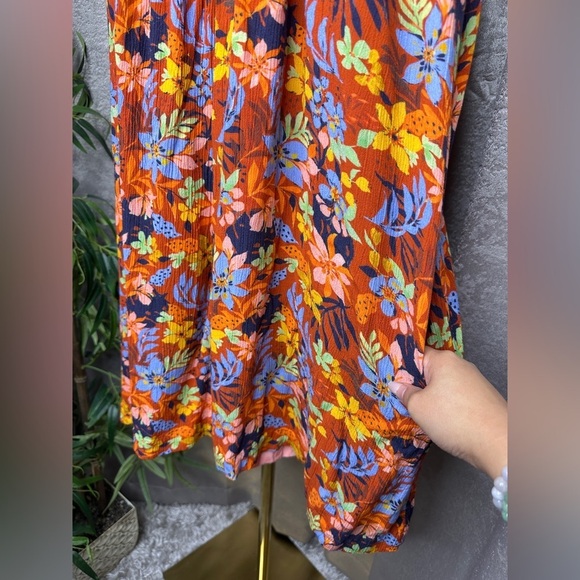 Garnet Hill Multicolored Floral Print Livvy Crêpe Dress Sleeveless Sz L - Picture 6 of 12